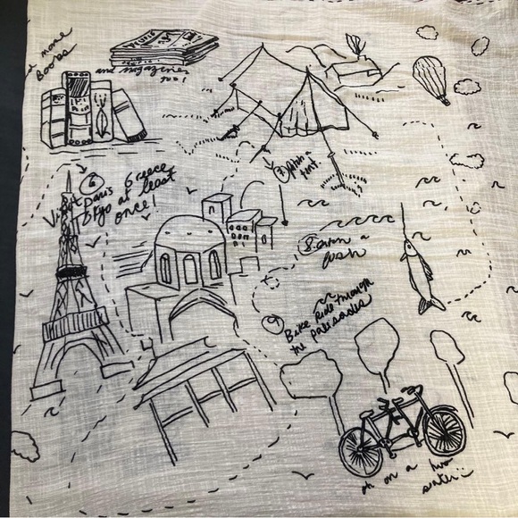 Madewell Exclusive Cream and Red Patterned Shawl - Picture 5 of 8